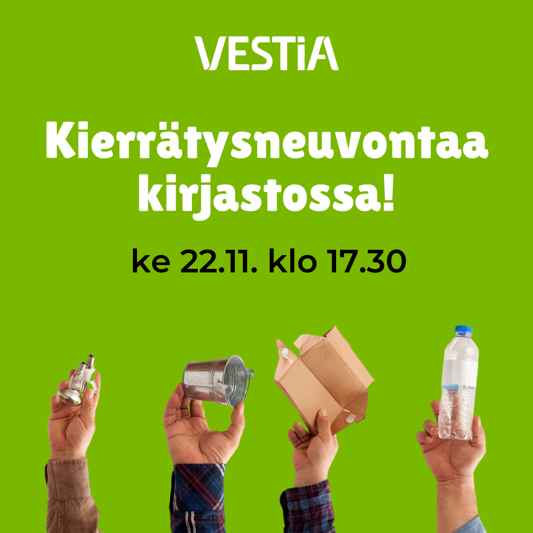 Kierrätysneuvontaa kirjastossa ke 22.11. klo 17.30.
