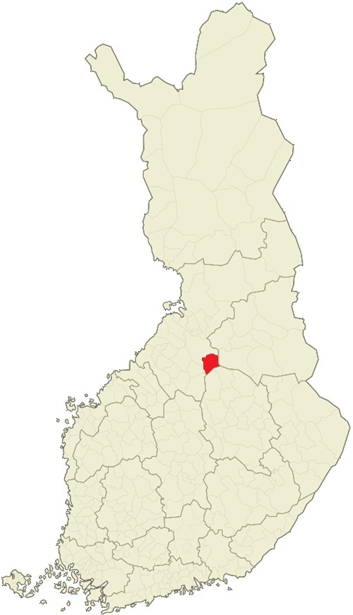 Suomen kartalle merkitty Pyhännän kunnan sijainti