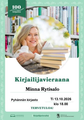Mainos kirjailijavierailusta