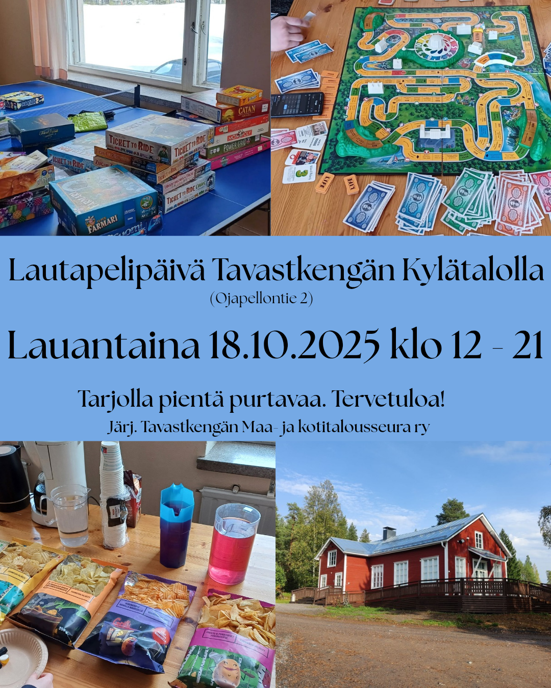 Lautapelipäivä Tavastkengän Kylätalolla