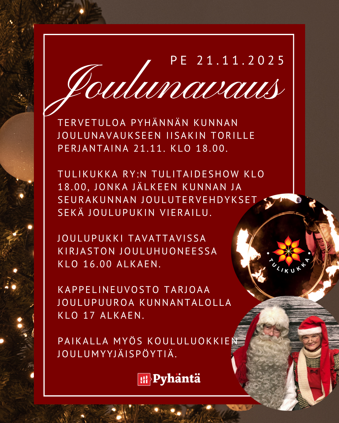 Joulunavaus Iisakin torilla ja kirjastossa